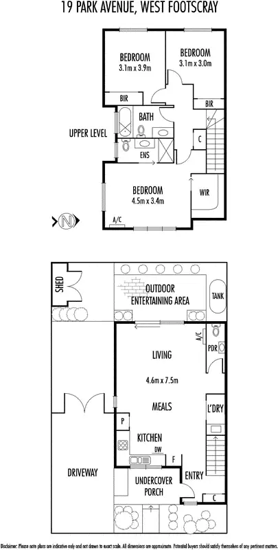 Floorplan of Homely townhouse listing, 19 Park Avenue, West Footscray VIC 3012