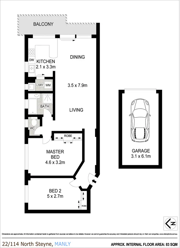 Floorplan of Homely apartment listing, 22/114 North Steyne, Manly NSW 2095