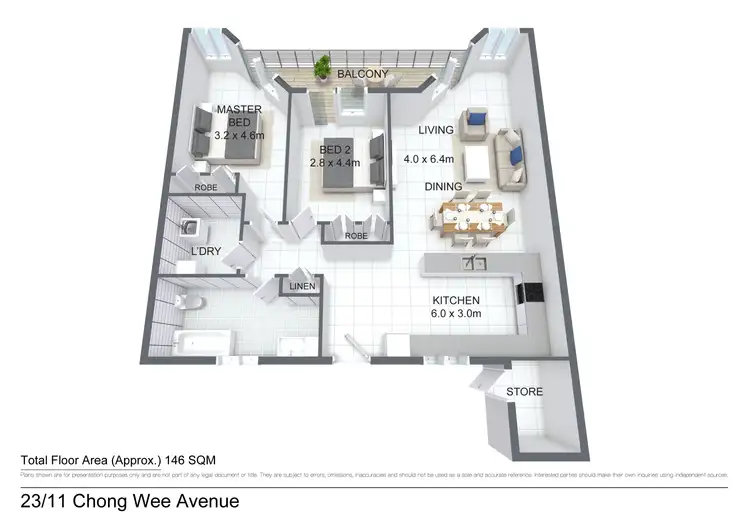 Floorplan of Homely apartment listing, 23/11 Chong Wee Avenue, Woolner NT 820