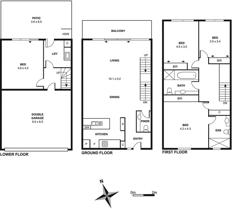 Floorplan of Homely townhouse listing, 4/55-57 Manningtree Road, Hawthorn VIC 3122