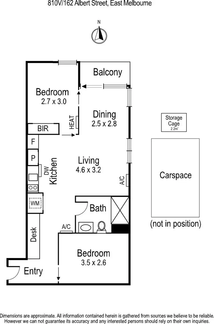 Floorplan of Homely apartment listing, 810V/162 Albert Street, East Melbourne VIC 3002