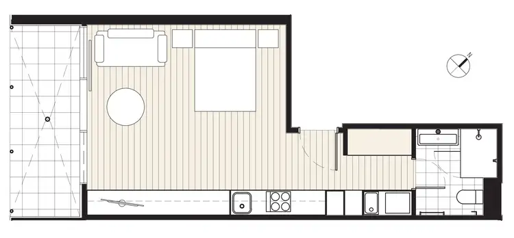Floorplan of Homely studio listing, 101/131 Acland Street, St Kilda VIC 3182