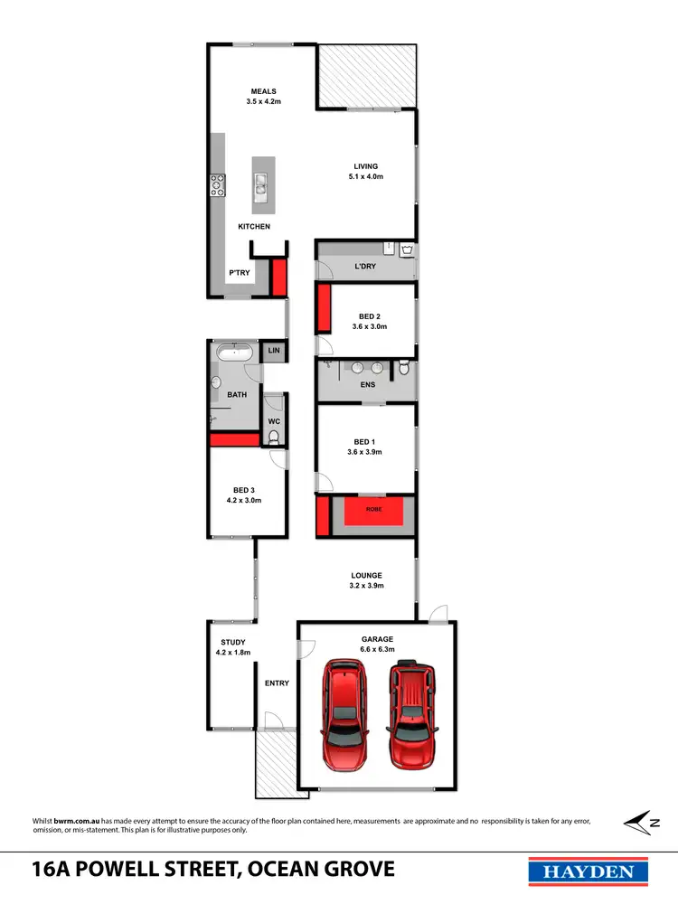 Floorplan of Homely townhouse listing, 16A Powell Street West, Ocean Grove VIC 3226