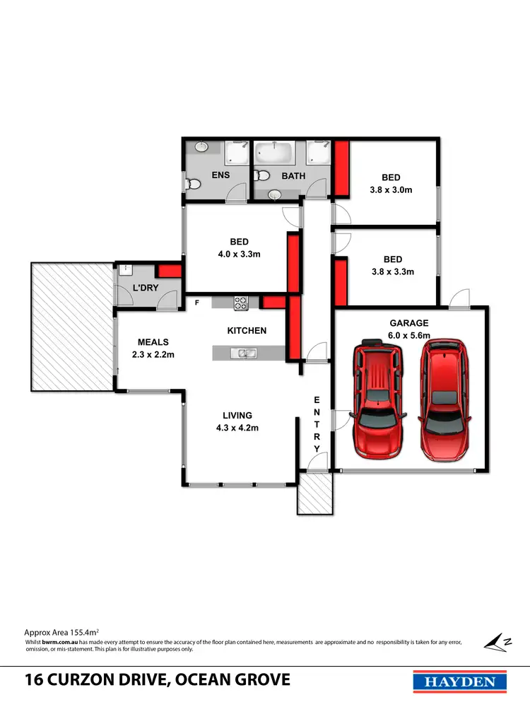 Floorplan of Homely house listing, 16 Curzon Drive, Ocean Grove VIC 3226