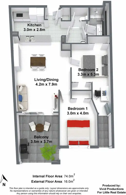 Floorplan of Homely apartment listing, 266/82 Boundary Street, Brisbane QLD 4000
