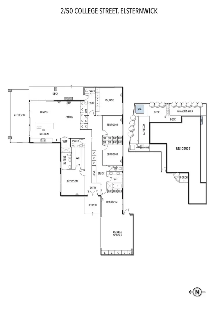 Floorplan of Homely townhouse listing, 2/50 College Street, Elsternwick VIC 3185