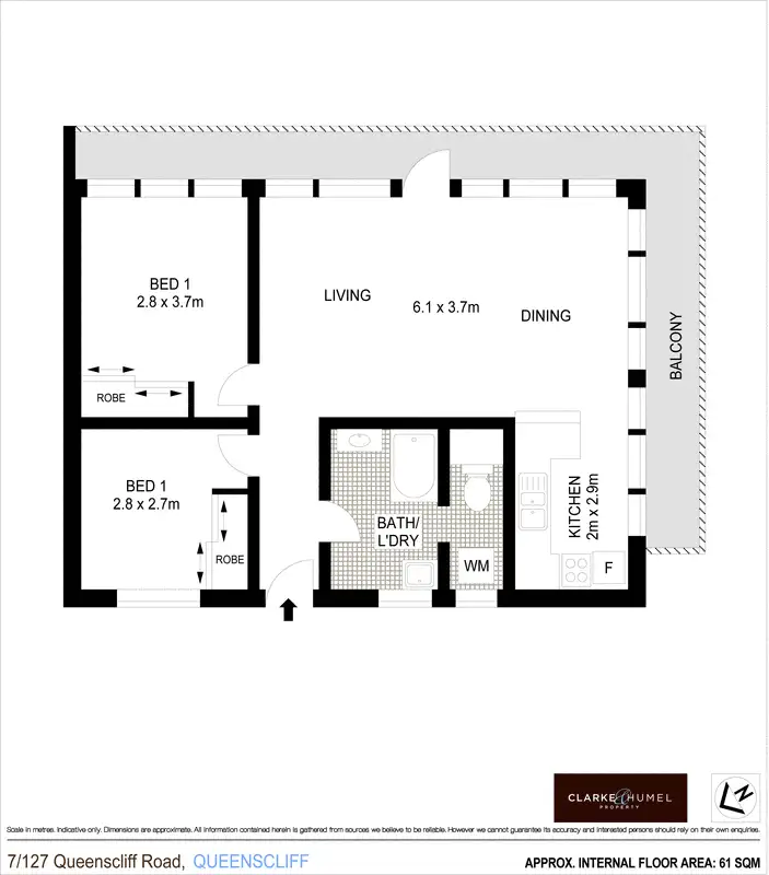 Floorplan of Homely apartment listing, 7/127 Queenscliff Road, Queenscliff NSW 2096