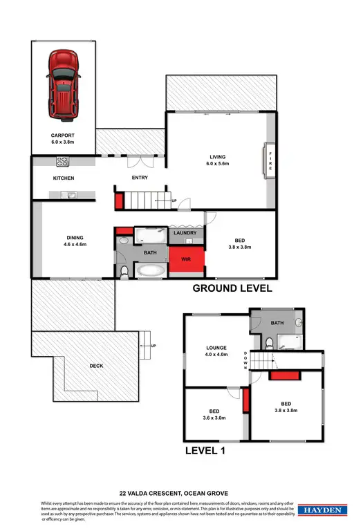 Floorplan of Homely house listing, 22 Valda Crescent, Ocean Grove VIC 3226