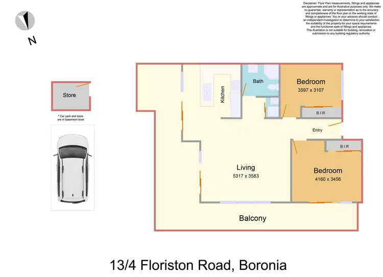 Floorplan of Homely unit listing, 13/4 Floriston Road, Boronia VIC 3155