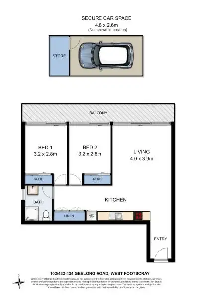 Floorplan of Homely apartment listing, 102/432 -434 Geelong Road, West Footscray VIC 3012