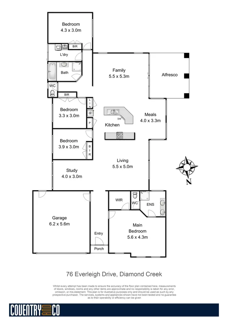Floorplan of Homely house listing, 76 Everleigh Drive, Diamond Creek VIC 3089