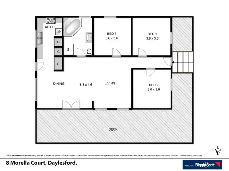 Floorplan of Homely house listing, 8 Morella Court, Daylesford VIC 3460