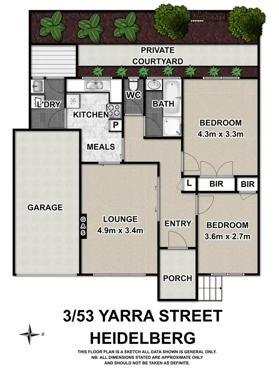 Floorplan of Homely unit listing, 3/53 Yarra Street, Heidelberg VIC 3084