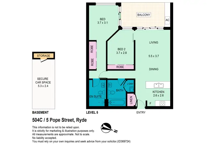 Floorplan of Homely apartment listing, 504C/5 Pope Street, Ryde NSW 2112