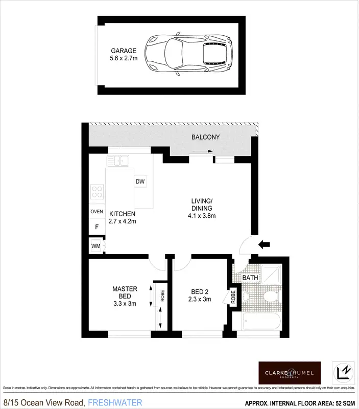 Floorplan of Homely apartment listing, 8/15 Ocean View Road, Freshwater NSW 2096