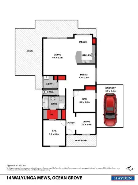 Floorplan of Homely house listing, 14 Walyunga Mews, Ocean Grove VIC 3226