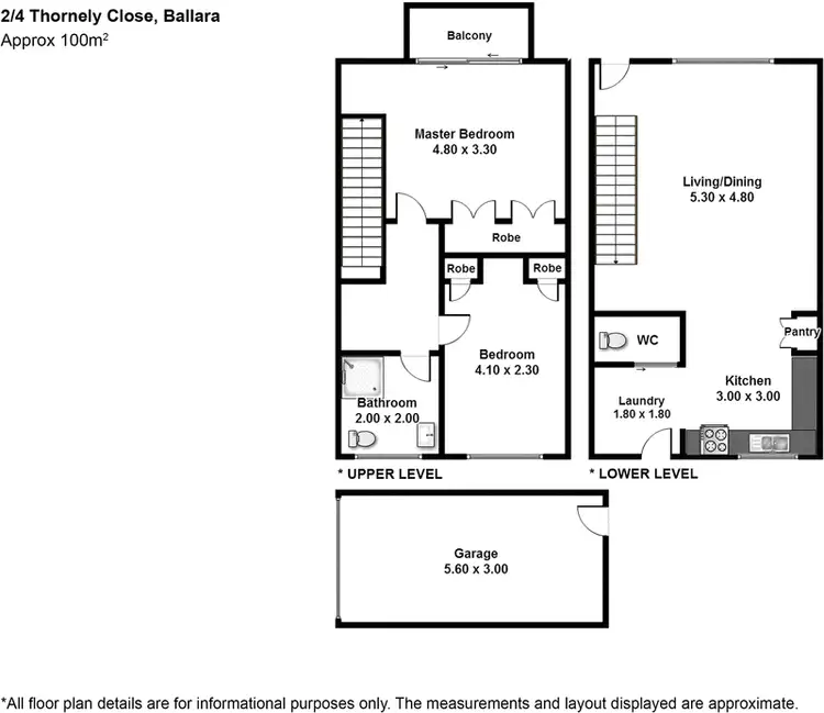Floorplan of Homely townhouse listing, 2/4 Thornely Close, Bellara QLD 4507