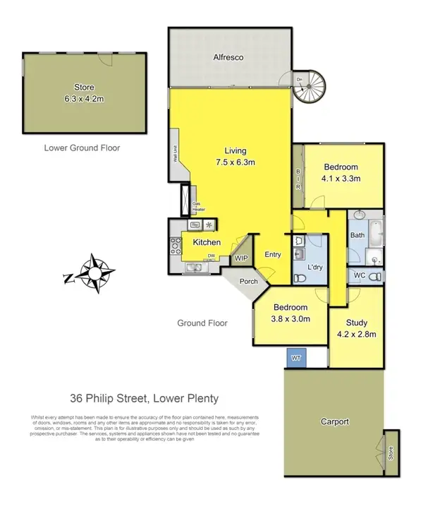 Floorplan of Homely house listing, 36 Philip Street, Lower Plenty VIC 3093