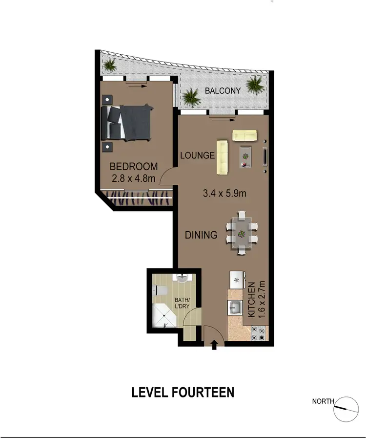 Floorplan of Homely apartment listing, 1415/1 Sergeants Lane, St Leonards NSW 2065