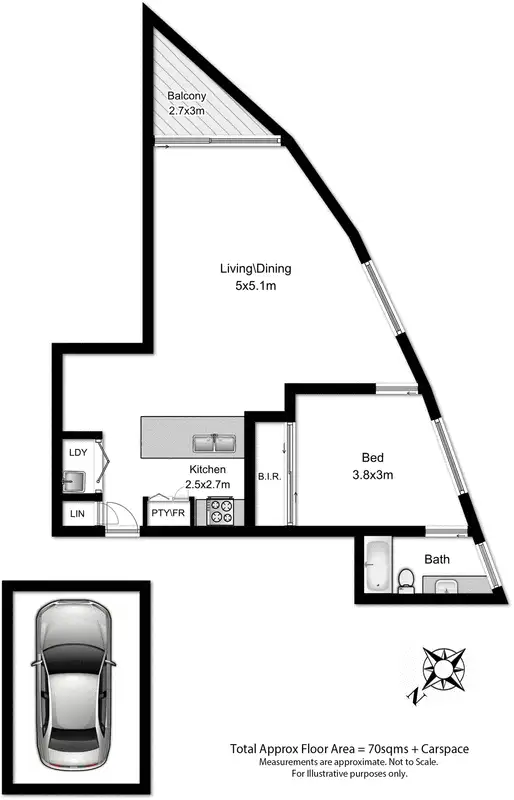 Floorplan of Homely apartment listing, 606/417 Bourke Street, Surry Hills NSW 2010