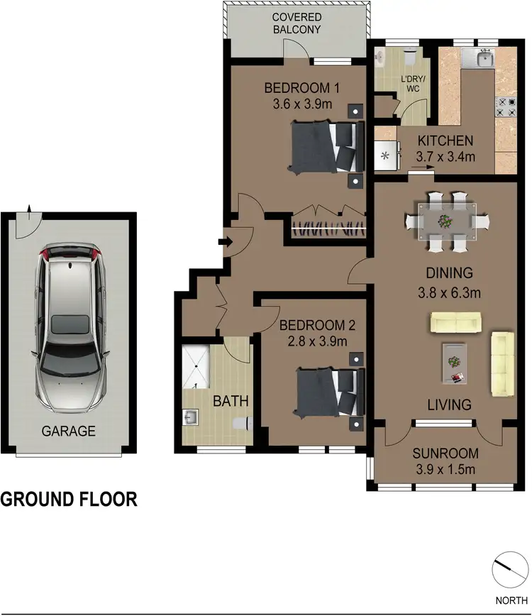 Floorplan of Homely apartment listing, 9/1A Duff Street, Turramurra NSW 2074