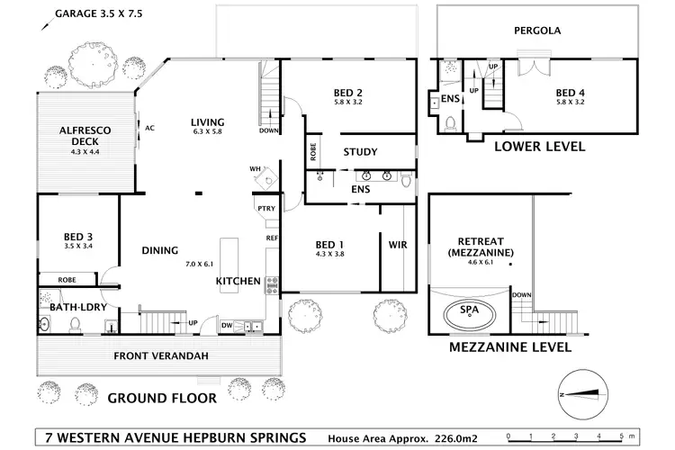 Floorplan of Homely house listing, 7 Western Avenue, Hepburn Springs VIC 3461