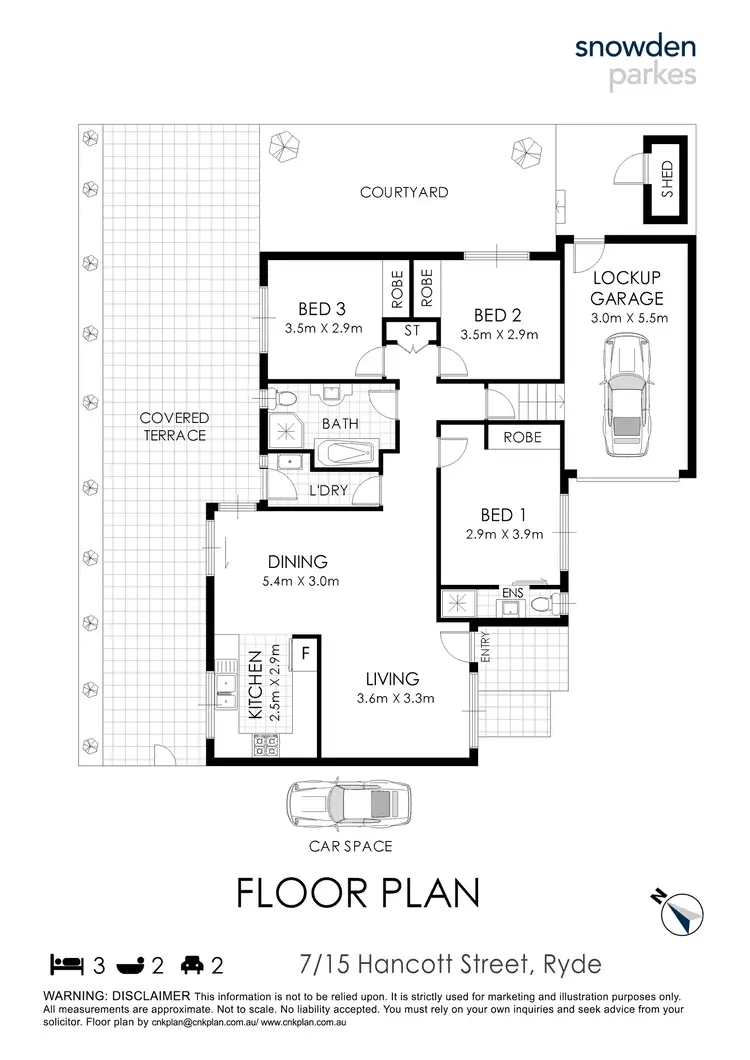 Floorplan of Homely villa listing, 7/15-17 Hancott Street, Ryde NSW 2112