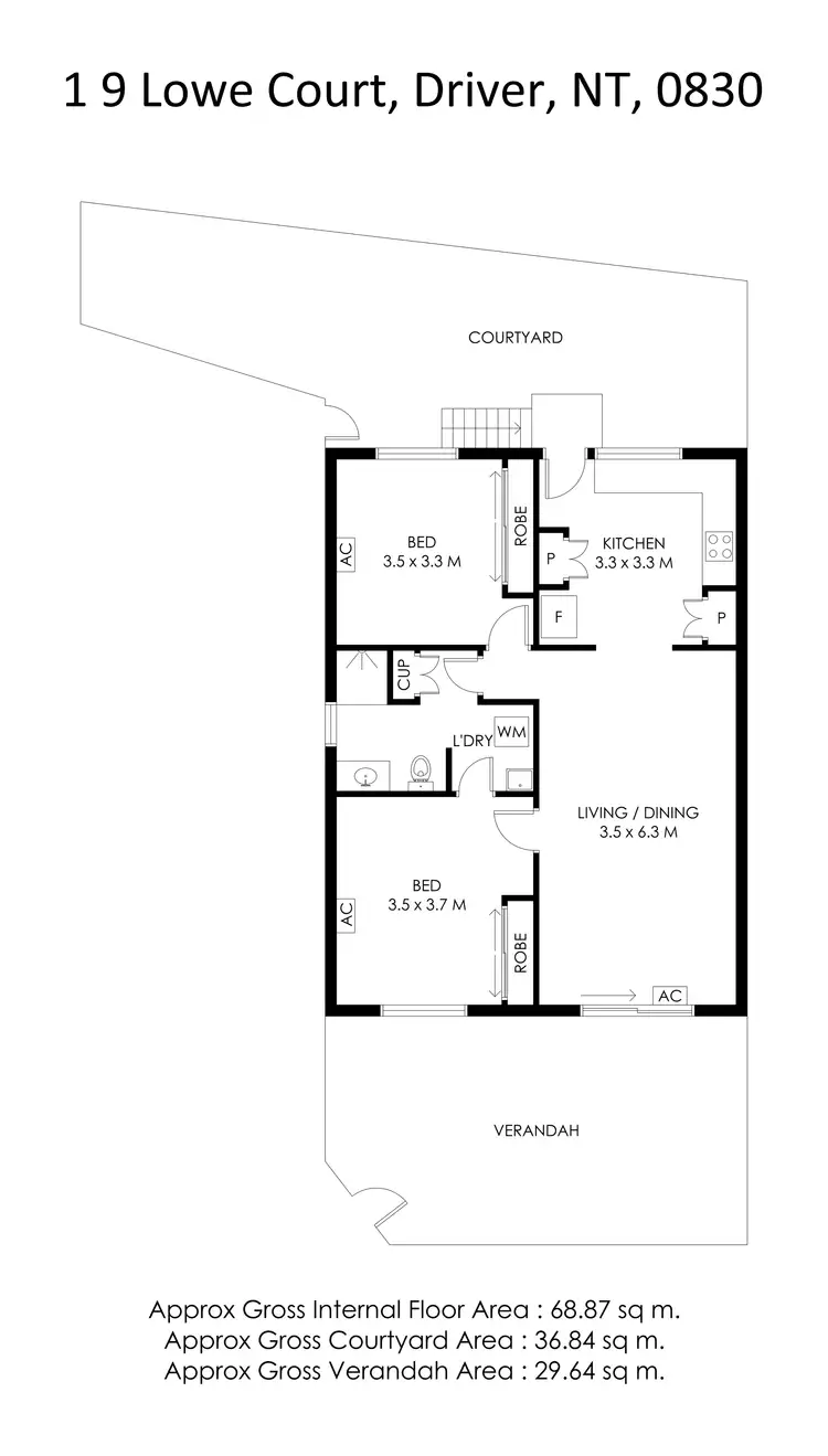 Floorplan of Homely unit listing, 1/9 Lowe Court, Driver NT 830