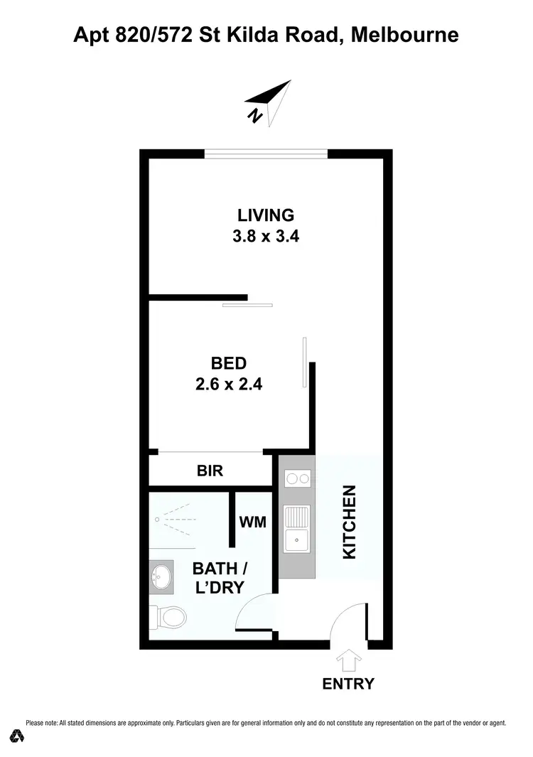 Floorplan of Homely apartment listing, 820/572 St Kilda Road, Melbourne VIC 3004