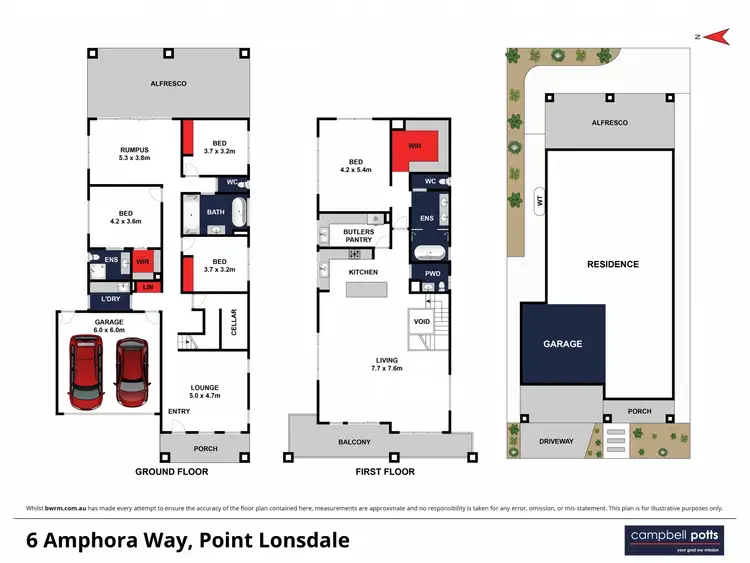 Floorplan of Homely house listing, 6 Amphora Way, Point Lonsdale VIC 3225