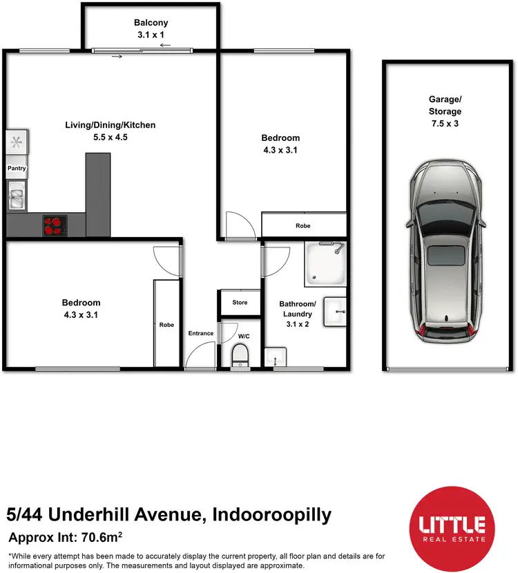 Floorplan of Homely unit listing, 5/44 Underhill Avenue, Indooroopilly QLD 4068