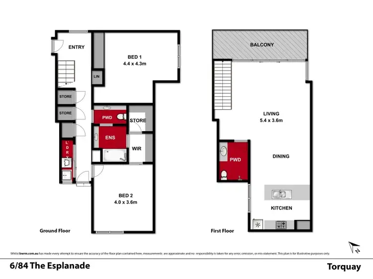 Floorplan of Homely townhouse listing, 6/84 The Esplanade, Torquay VIC 3228
