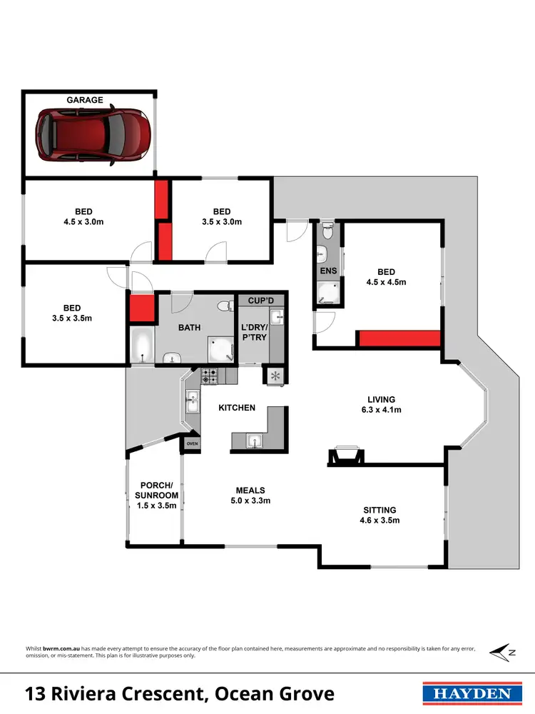 Floorplan of Homely house listing, 13 Riviera Crescent, Ocean Grove VIC 3226