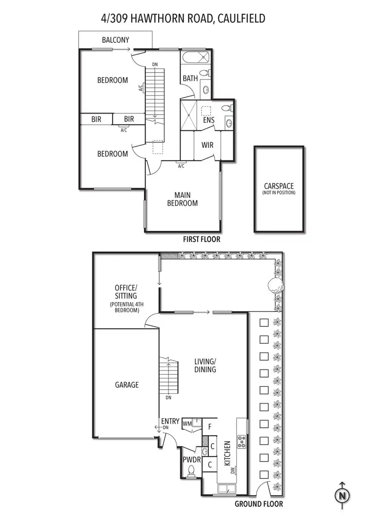 Floorplan of Homely townhouse listing, 4/309 Hawthorn Road, Caulfield VIC 3162