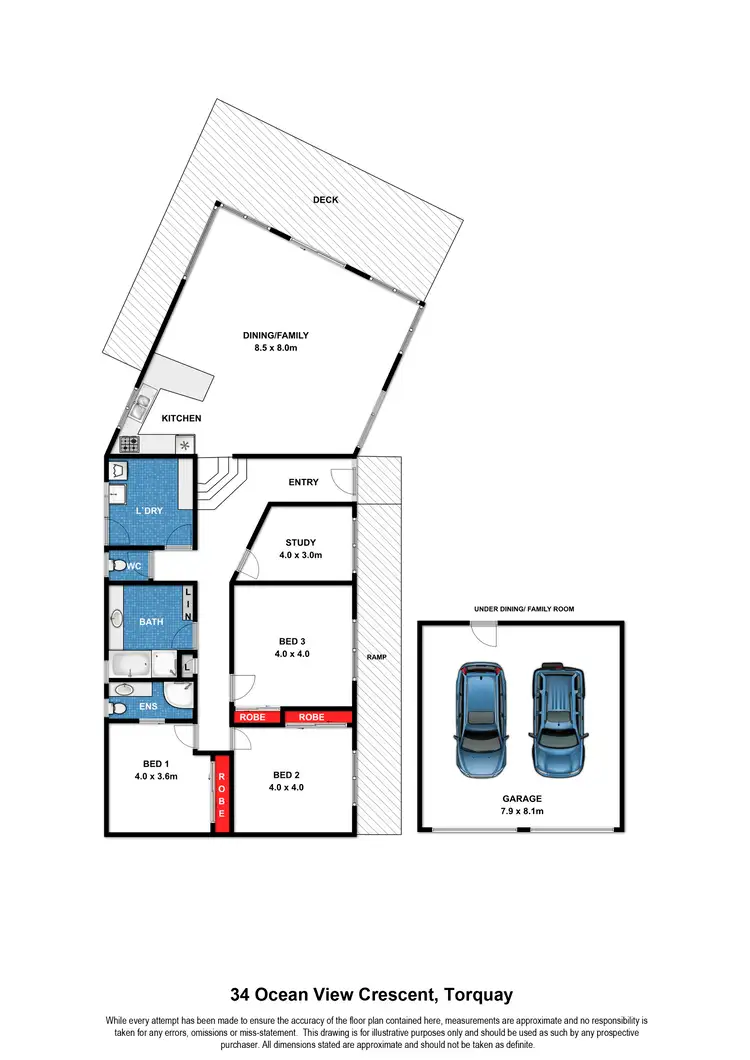 Floorplan of Homely house listing, 34 Ocean View Crescent, Torquay VIC 3228