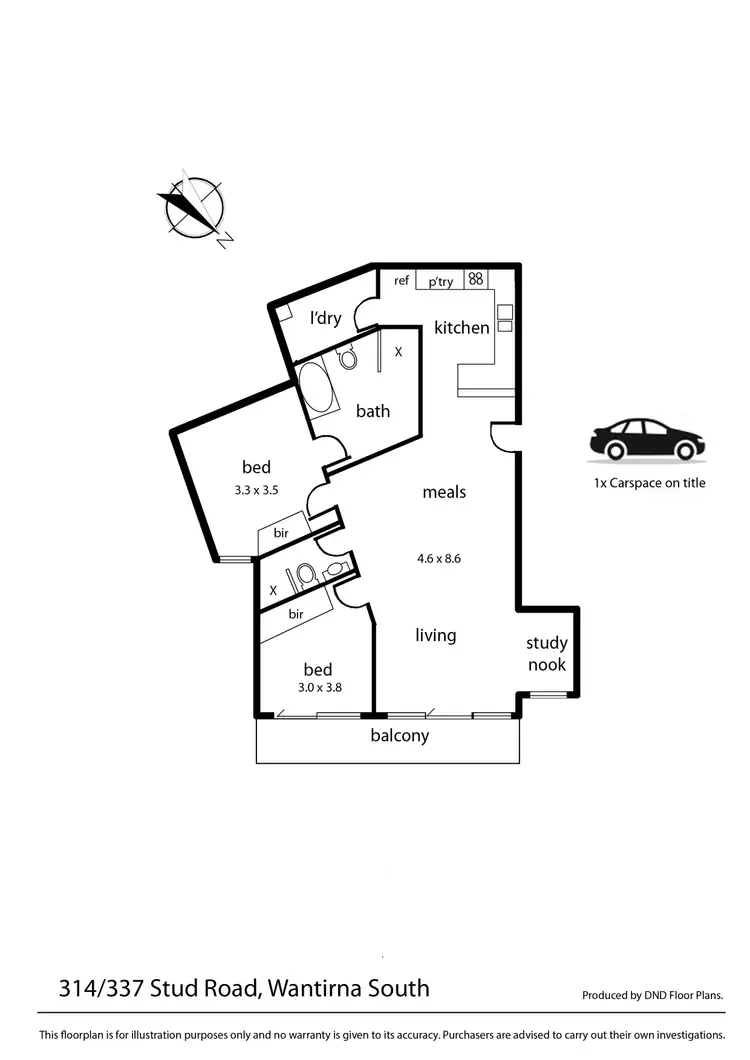 Floorplan of Homely apartment listing, 314/337 Stud Road, Wantirna South VIC 3152