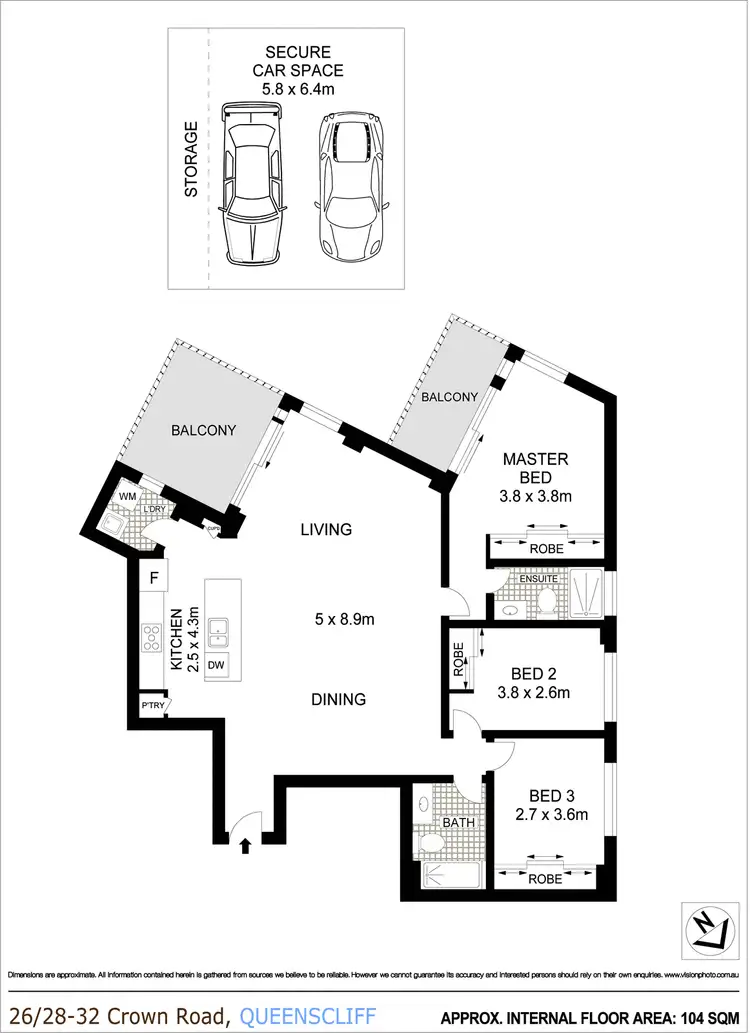 Floorplan of Homely apartment listing, 26/28-32 Crown Road, Queenscliff NSW 2096