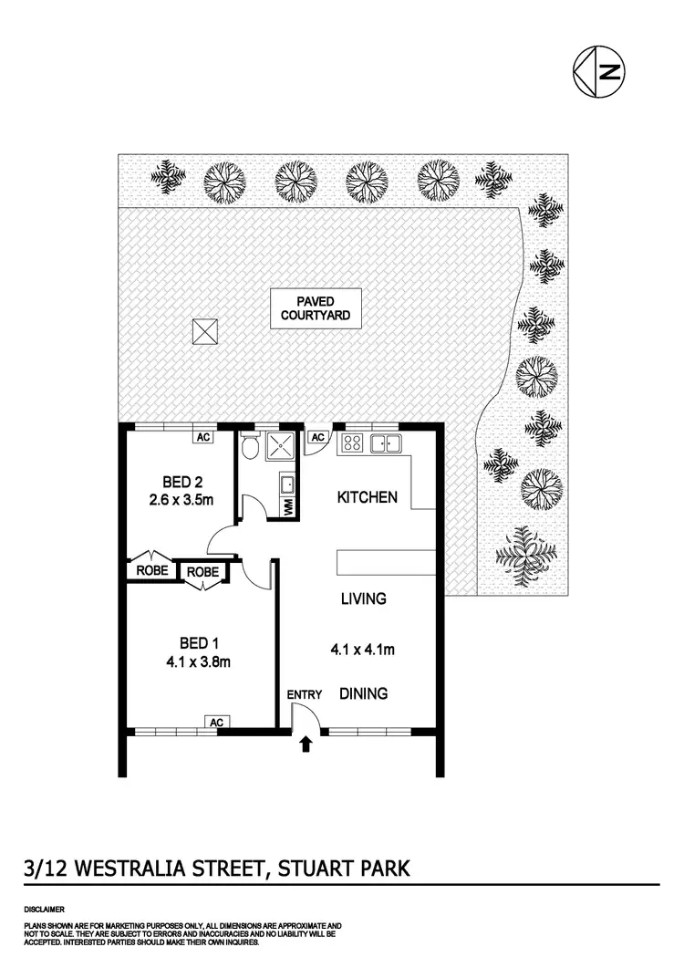 Floorplan of Homely unit listing, 3/12 Westralia Street, Stuart Park NT 820