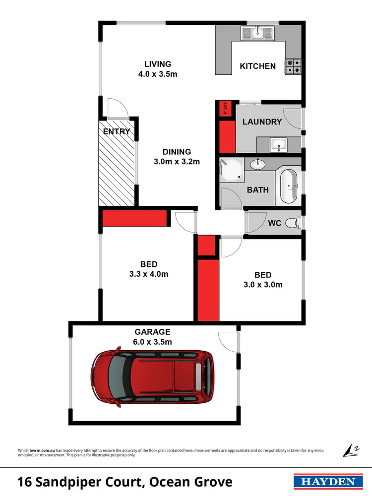 Floorplan of Homely house listing, 16 Sandpiper Court, Ocean Grove VIC 3226