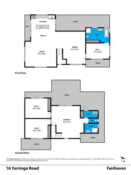 Floorplan of Homely house listing, 16 Yarringa Road, Fairhaven VIC 3231