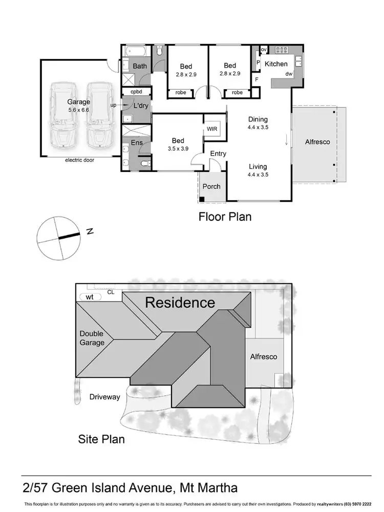 Floorplan of Homely townhouse listing, 2/57 Green Island Avenue, Mount Martha VIC 3934