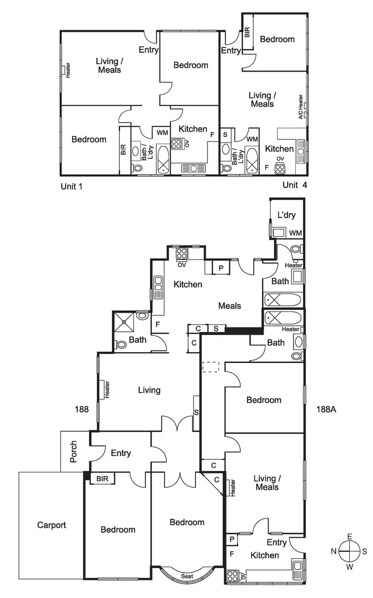 Floorplan of Homely block of units listing, 1-6/188 Bambra Road, Caulfield South VIC 3162