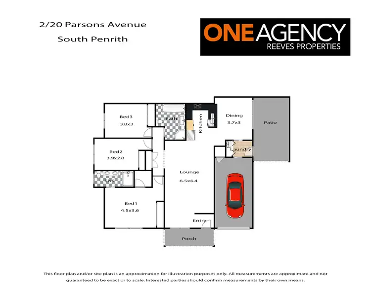 Floorplan of Homely semi-detached listing, 2/20 Parsons Avenue, South Penrith NSW 2750