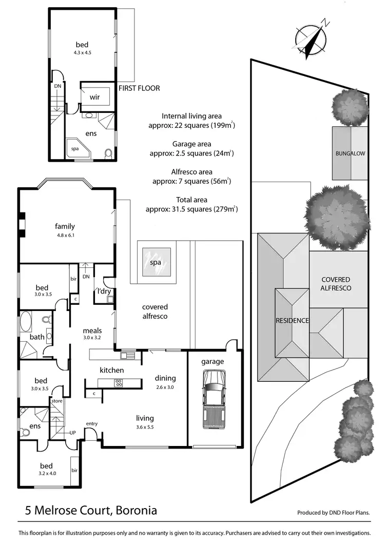 Floorplan of Homely house listing, 5 Melrose Court, Boronia VIC 3155