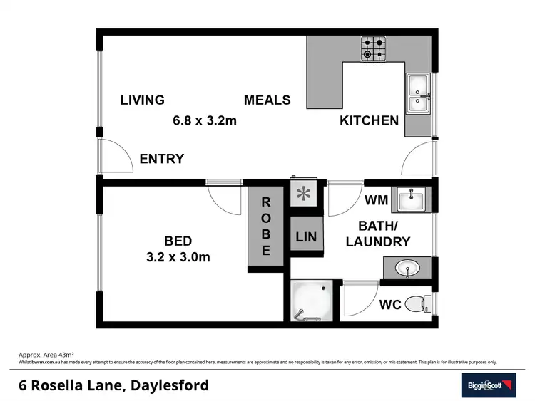 Floorplan of Homely unit listing, 6 Rosella Lane, Daylesford VIC 3460