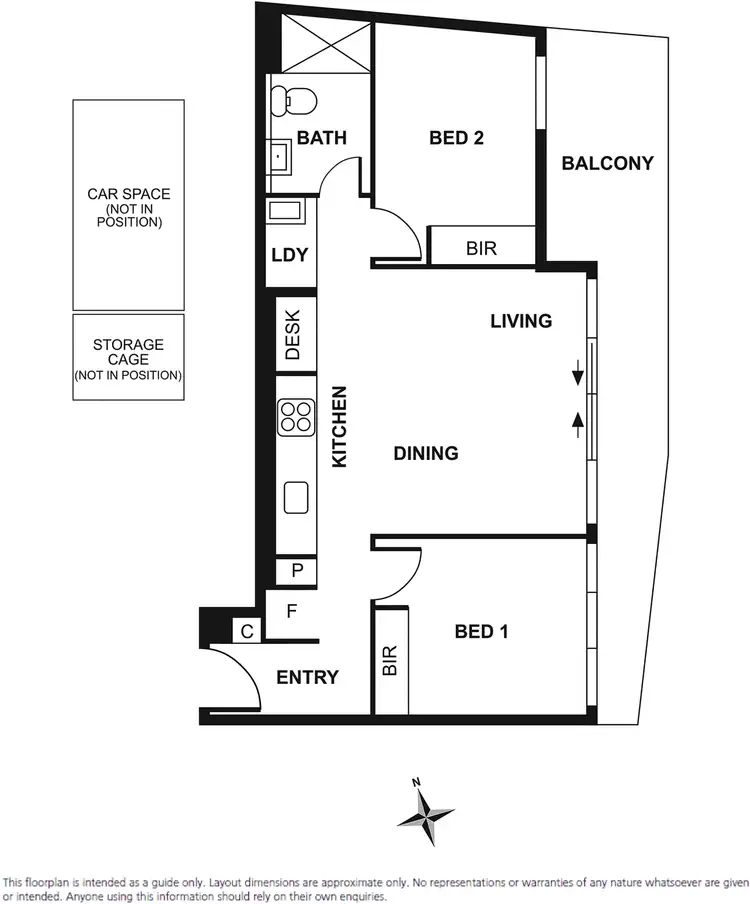 Floorplan of Homely apartment listing, 2015/3 Yarra Street, South Yarra VIC 3141