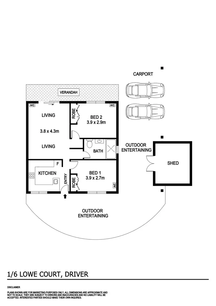 Floorplan of Homely unit listing, 1/6 Lowe Court, Driver NT 830