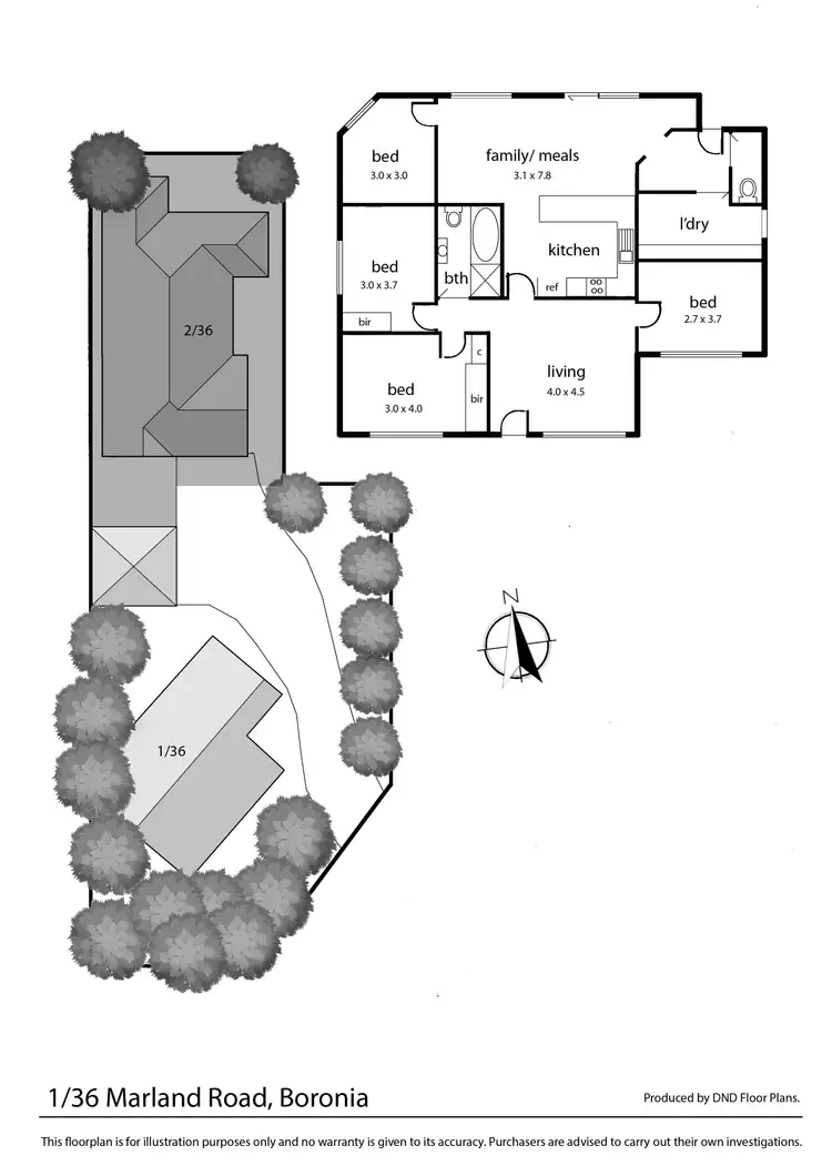 Floorplan of Homely house listing, 1 & 2/36 Marland Road, Boronia VIC 3155