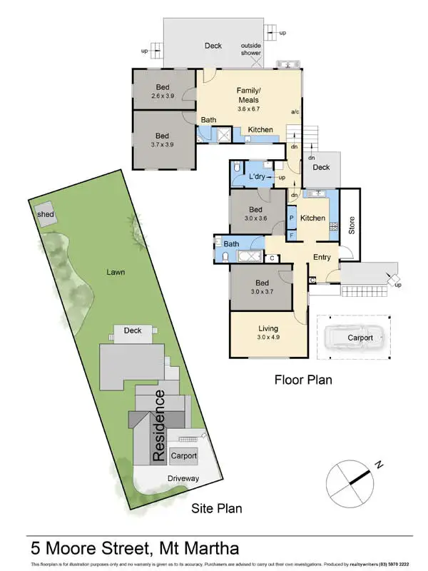 Floorplan of Homely house listing, 5 Moore Street, Mount Martha VIC 3934
