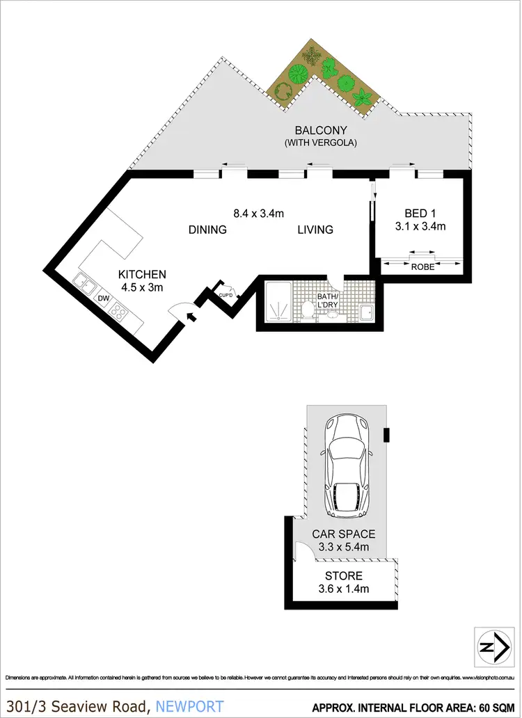 Floorplan of Homely apartment listing, 301/3 Seaview Avenue, Newport NSW 2106